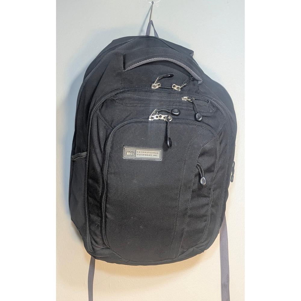 Vintage REI Backpack Black Multi Compartment Laptop Daypack Y2K Outdoor